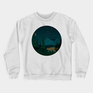 Mt St Helens Cougar and Owl Crewneck Sweatshirt